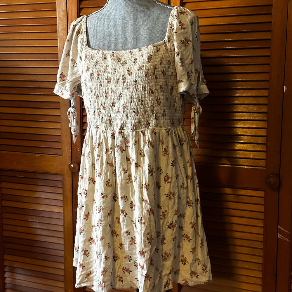 American Eagle Cottagecore Dot Floral Smocked Sundress